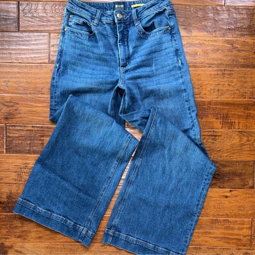 Anthropologie Maeve The Jada High Rise Wide Leg Jeans Size 29T - Picture 2 of 6